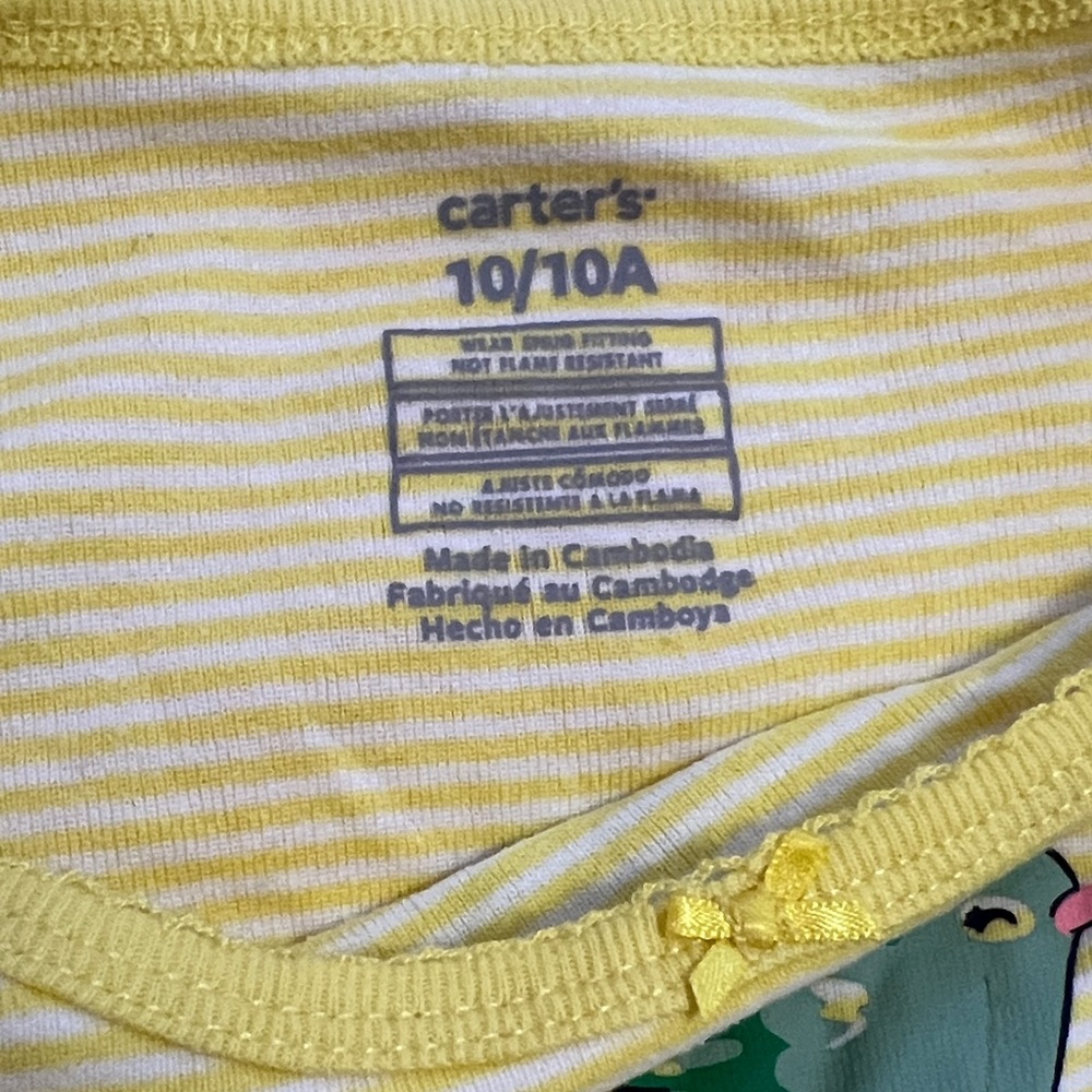 Carter's Yellow Striped Tee with Hummingbird and Flowers - Picture 3 of 3